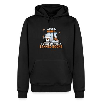 Es Ist Ein Guter Tag, Um Ein Buch Zu Lesen - Männer Premium Bio Hoodie - Schwarz - Vorne - Nico (187cm)