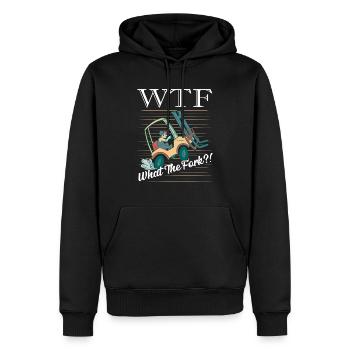 WTF What The Fork!? Forklift Forklifter Driver - Männer Premium Bio Hoodie - Schwarz - Vorne - Nico (187cm)