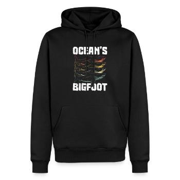Le Bigfoot des Océans - Megalodon Shark - Sweat à capuche Premium bio Homme - noir - Devant - Nico (187cm)
