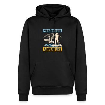 Paddleboarding Where Serenity Stand Up Paddle - Männer Premium Bio Hoodie - Schwarz - Vorne - Nico (187cm)