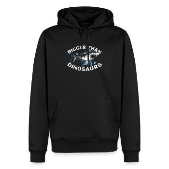 Plus grand que les dinosaures - mégalodon - requin - Sweat à capuche Premium bio Homme - noir - Devant - Nico (187cm)
