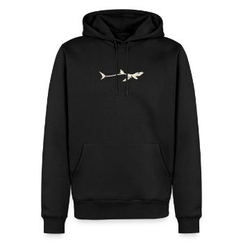 Megalodon Skeleton - Megalodon Halloween Shark - Sweat à capuche Premium bio Homme - noir - Devant - Nico (187cm)