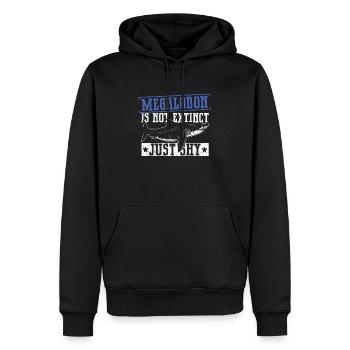 Megalodon n’est pas éteint - juste timide - Sweat à capuche Premium bio Homme - noir - Devant - Nico (187cm)