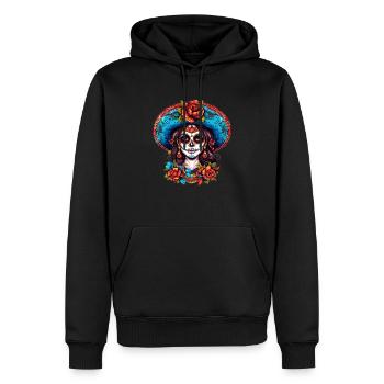 Mexiko La Calavera Catrina Damen Haloween - Männer Premium Bio Hoodie - Schwarz - Vorne - Nico (187cm)