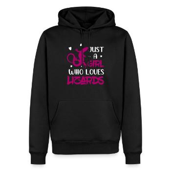 Just A Girl Who Loves Lizards Reptile Lizard Lover - Männer Premium Bio Hoodie - Schwarz - Vorne - Nico (187cm)