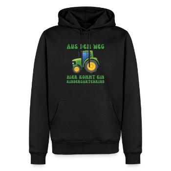 Aus dem Weg hier kommt ein Kindergartenkind - Männer Premium Bio Hoodie - Schwarz - Vorne - Nico (187cm)