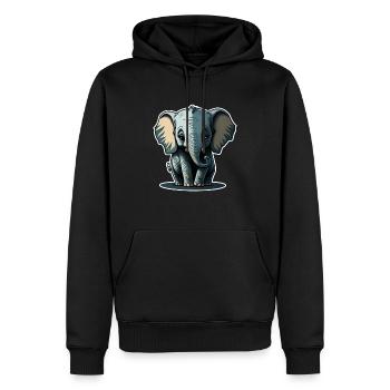 Mignon bébé éléphant éléphant - Sweat à capuche Premium bio Homme - noir - Devant - Nico (187cm)