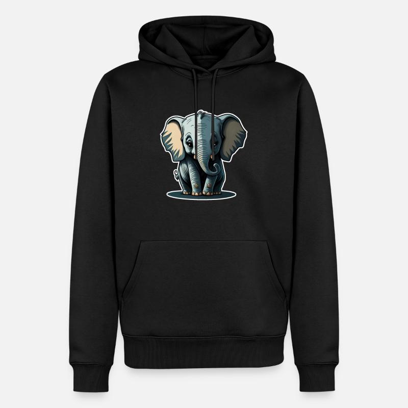 Mignon bébé éléphant éléphant - Sweat à capuche Premium bio Homme - noir