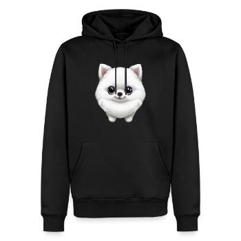 Adorable chiot de Poméranie - Sweat à capuche Premium bio Homme - noir - Devant - Nico (187cm)