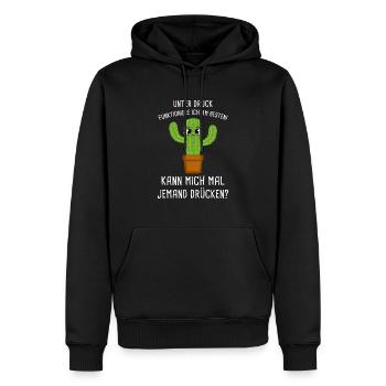 Unter Druck Funktioniere Ich Am Besten Umarmung - Männer Premium Bio Hoodie - Schwarz - Vorne - Nico (187cm)