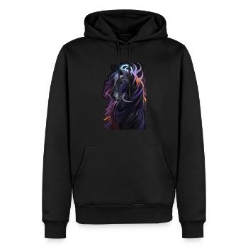 Abstract Horse Head Rider Love Horses Equestrian - Sweat à capuche Premium bio Homme - noir - Devant - Nico (187cm)