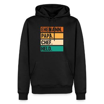 Arbeit Kollegen Vater Papa Teamleiter Führungskraf - Männer Premium Bio Hoodie - Schwarz - Vorne - Nico (187cm)