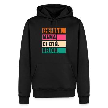 Arbeit Kollegen Mutter Mama Teamleiter Führungskra - Männer Premium Bio Hoodie - Schwarz - Vorne - Nico (187cm)