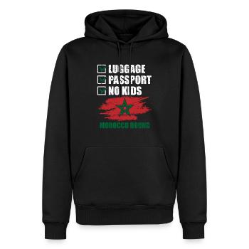 Passeport bagages Pas d’enfants Maroc Bound Holidays - Sweat à capuche Premium bio Homme - noir - Devant - Nico (187cm)