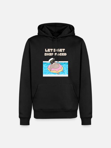 Hauska "Let's get ship faced" T-paita - Herre Premium økologisk hoodie - sort