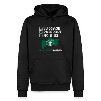Gepäck Passport No Kids Bangkok Bound Vacation - Männer Premium Bio Hoodie - Schwarz - Vorne - Nico (187cm)