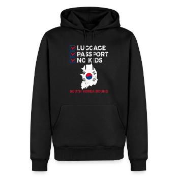 Passeport bagage Pas d’enfants Corée du Sud Bound Vacances - Sweat à capuche Premium bio Homme - noir - Devant - Nico (187cm)