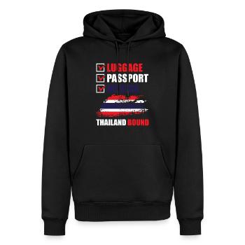 Reisegepäck Passport No Kids Thailand Bound - Männer Premium Bio Hoodie - Schwarz - Vorne - Nico (187cm)
