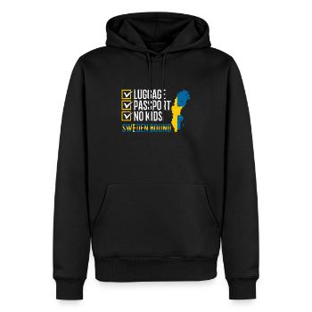 Passeport bagage Pas d’enfants Suède Bound Holidays - Sweat à capuche Premium bio Homme - noir - Devant - Nico (187cm)