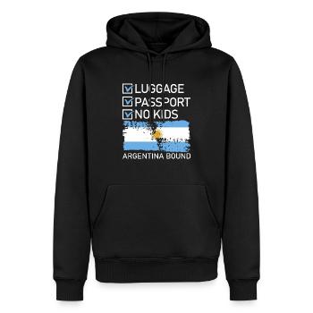 Gepäck Passport No Kids Argentinien Bound - Männer Premium Bio Hoodie - Schwarz - Vorne - Nico (187cm)