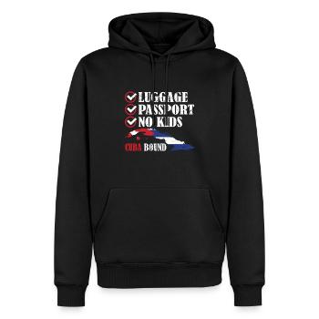 Passeport bagage Pas d’enfants Cuba Bound Vacation Trip - Sweat à capuche Premium bio Homme - noir - Devant - Nico (187cm)