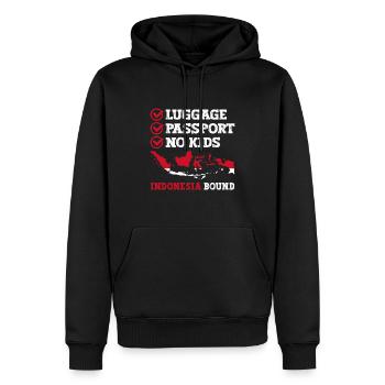 Passeport bagage Pas d’enfants Indonésie Bound Vacances - Sweat à capuche Premium bio Homme - noir - Devant - Nico (187cm)