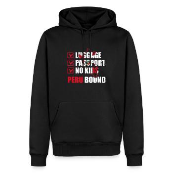 Luggage Passport No Kids Peru Bound Vacation Trip - Men’s Premium Organic Hoodie - black - Front - Nico (187cm)