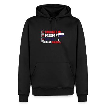 Reisegepäck Passport No Kids Thailand Bound - Männer Premium Bio Hoodie - Schwarz - Vorne - Nico (187cm)