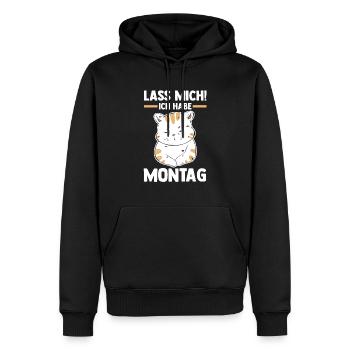 Katze Lass Mich Ich Habe Montag - Männer Premium Bio Hoodie - Schwarz - Vorne - Nico (187cm)