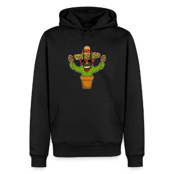 Mexique Maracas Sobrero Hat Musicien Cactus - Sweat à capuche Premium bio Homme - noir - Devant - Nico (187cm)