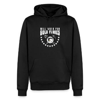 Travaux pour les paillettes d’or - Gold Panning Mining - Sweat à capuche Premium bio Homme - noir - Devant - Nico (187cm)