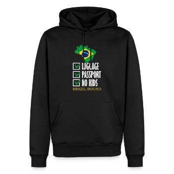 Gepäck Passport No Kids Brasilien Bound Urlaub - Männer Premium Bio Hoodie - Schwarz - Vorne - Nico (187cm)