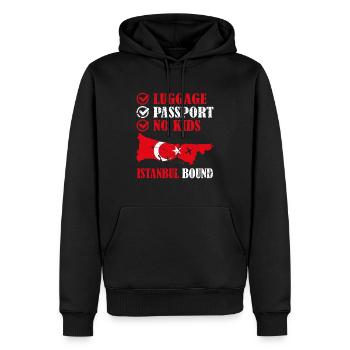 Gepäck Passport No Kids Istanbul Bound Vacation - Männer Premium Bio Hoodie - Schwarz - Vorne - Nico (187cm)