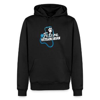 Futur vétérinaire Docteur Vet Tech - Sweat à capuche Premium bio Homme - noir - Devant - Nico (187cm)