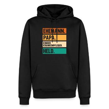 Papa vater Pfleger Pflegekraft Kinderkrankenpflege - Männer Premium Bio Hoodie - Schwarz - Vorne - Nico (187cm)