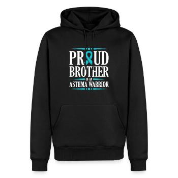 Stolzer Bruder Eines Asthma-kriegers Unterstützt - Männer Premium Bio Hoodie - Schwarz - Vorne - Nico (187cm)