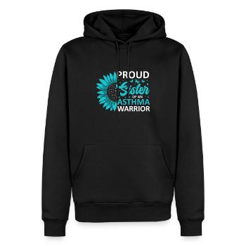Stolze Schwester Eines Asthma-kriegers - Männer Premium Bio Hoodie - Schwarz - Vorne - Nico (187cm)