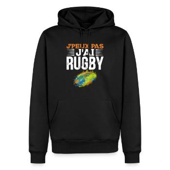 ICH KANN KEINEN RUGBY-SPIELER HABEN Rugby-Unterstützer - Männer Premium Bio Hoodie - Schwarz - Vorne - Nico (187cm)