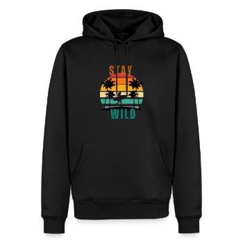 stay wild - Männer Premium Bio Hoodie - Schwarz - Vorne - Nico (187cm)
