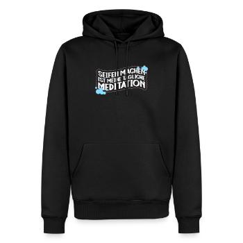Seifen Machen Ist Meine Tägliche Meditation - - Männer Premium Bio Hoodie - Schwarz - Vorne - Nico (187cm)