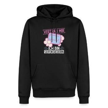 Vertrau Mir - Ich Bin Seifensiederin - Seife - Männer Premium Bio Hoodie - Schwarz - Vorne - Nico (187cm)