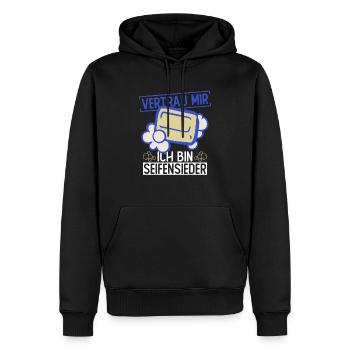 Vertrau Mir - Ich Bin Seifensieder - Seife - Männer Premium Bio Hoodie - Schwarz - Vorne - Nico (187cm)