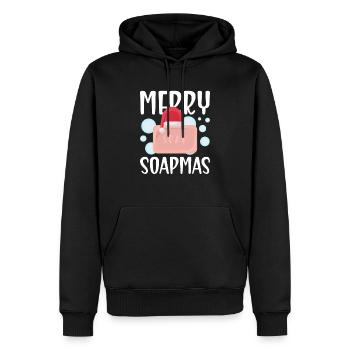 Soap making Christmas soap boiler saying - Men’s Premium Organic Hoodie - black - Front - Nico (187cm)