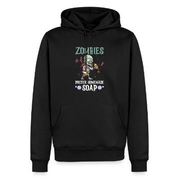 Soap making Halloween soap boiler saying - Men’s Premium Organic Hoodie - black - Front - Nico (187cm)