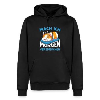 Mach Ich Morgen Versprochen Meerschweinchen - Männer Premium Bio Hoodie - Schwarz - Vorne - Nico (187cm)