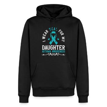 Ich Trage Teal Für Meine Tochter Unterstützung - Männer Premium Bio Hoodie - Schwarz - Vorne - Nico (187cm)