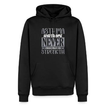 Asthmakrieger Unterschätzen Nie Den Asthmakämpfer - Männer Premium Bio Hoodie - Schwarz - Vorne - Nico (187cm)
