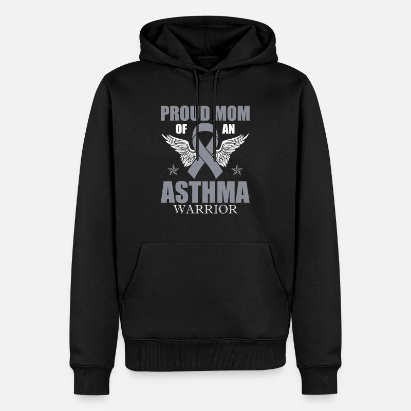 Stolze Mutter Eines Asthma-kriegers Unterstützt - Männer Premium Bio Hoodie - Schwarz