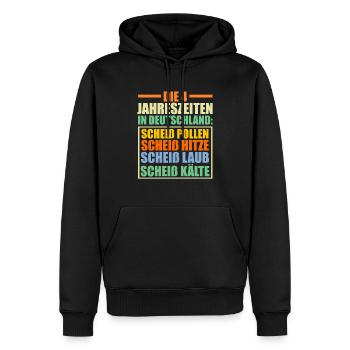 Die 4 Jahreszeiten In Deutschland - Männer Premium Bio Hoodie - Schwarz - Vorne - Nico (187cm)