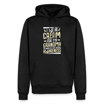 Je porte de la crème pour ma grand-mère dégénérative - Sweat à capuche Premium bio Homme - noir - Devant - Nico (187cm)